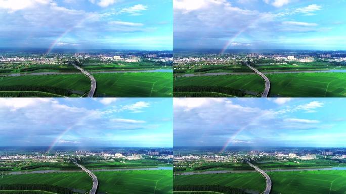 4K难得的天空彩虹航拍