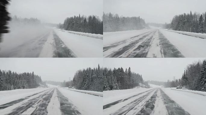 暴风雨中的偏僻道路