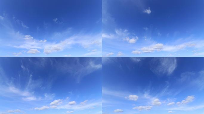 蓝色天空和云层的时间推移