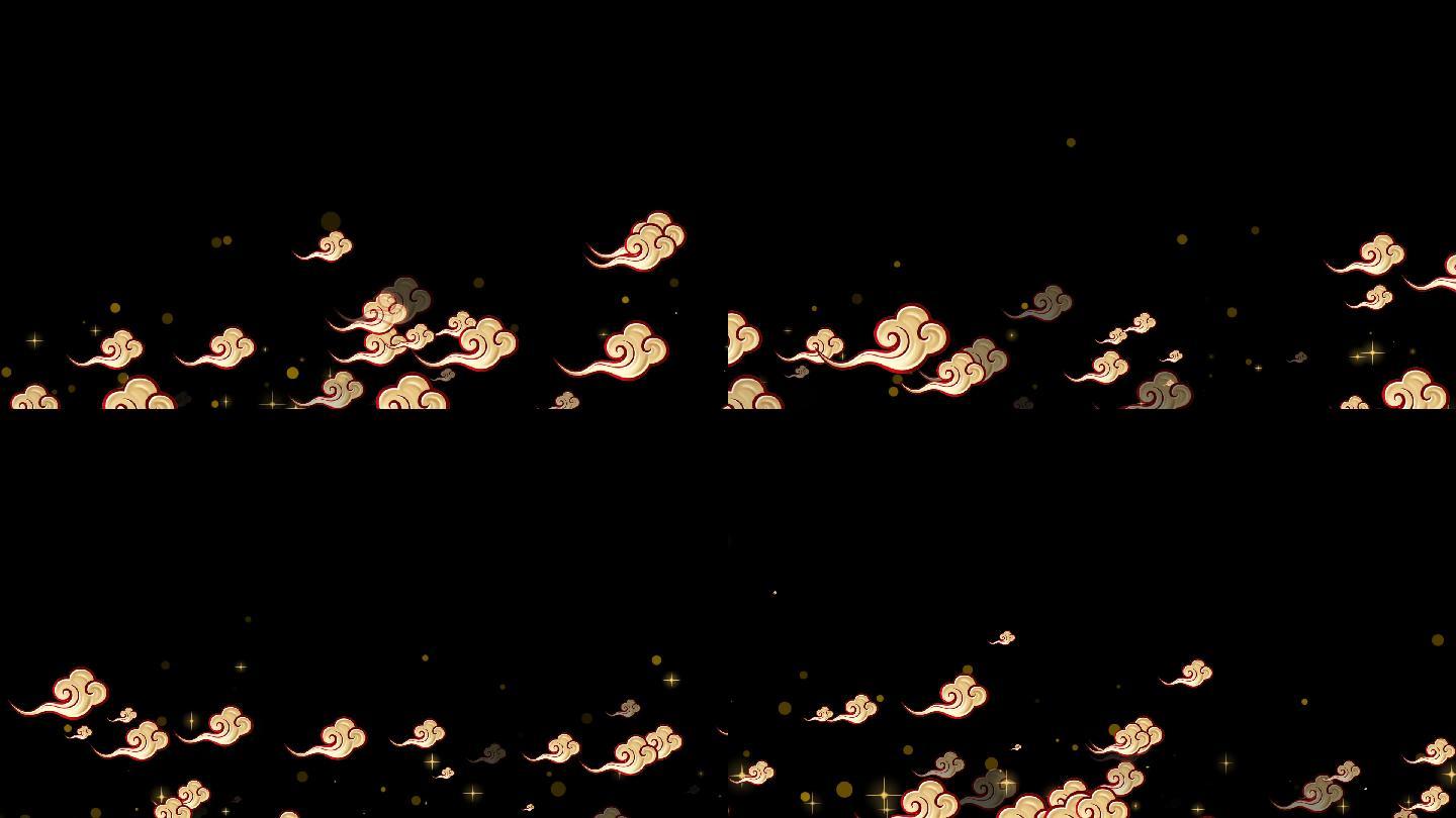 春节祥云粒子前景边框视频——无缝循环