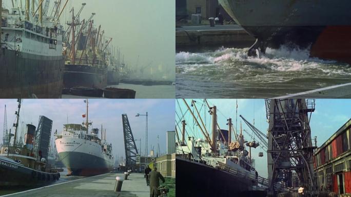 80年代伦敦港口码头装卸货物