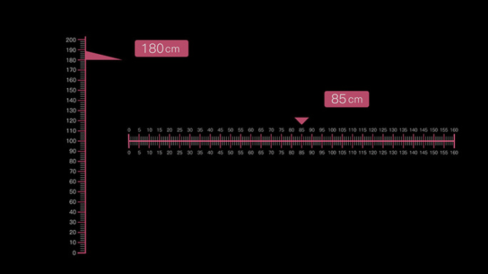 带刻度身高长短测量AE模板