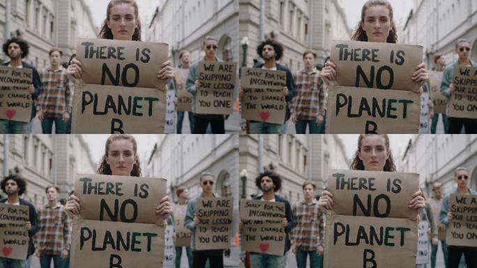 活动人士在街上抗议气候变化