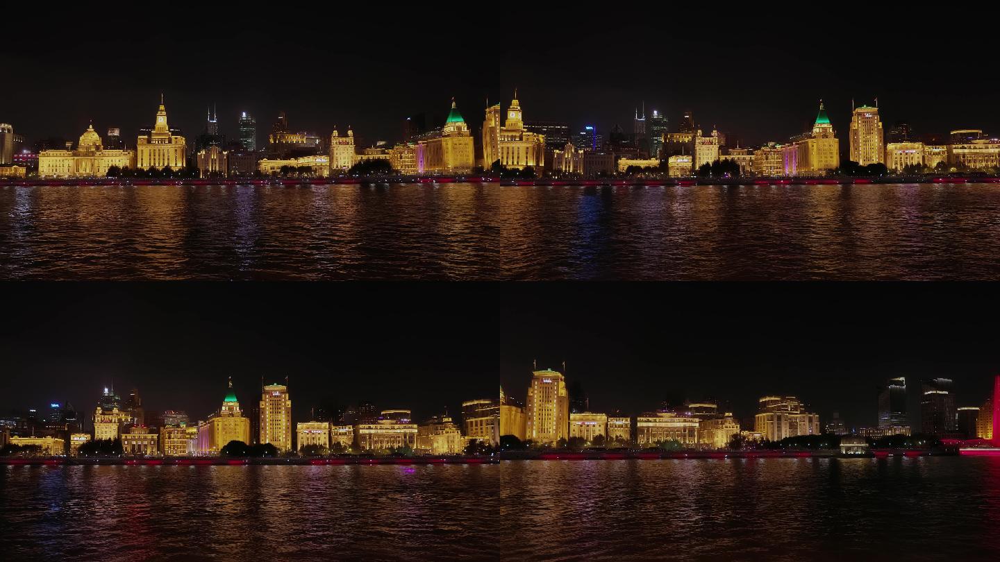 4k上海外滩夜景全景