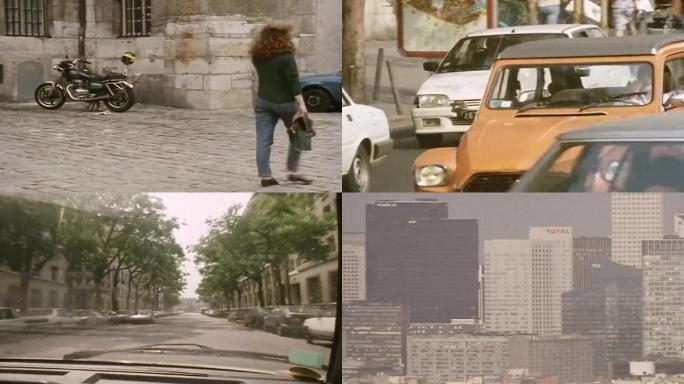 80年代法国巴黎香榭丽大道街景行人风光