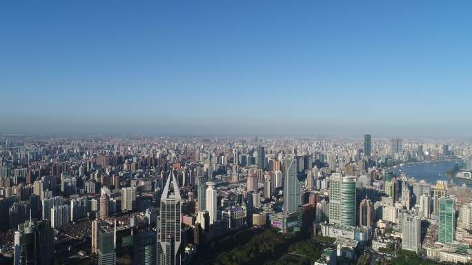 航拍上海城市面貌