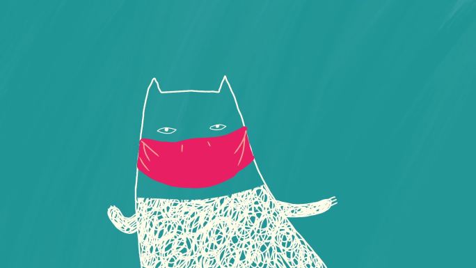 舞蹈猫的略图动画素描卡通粉色