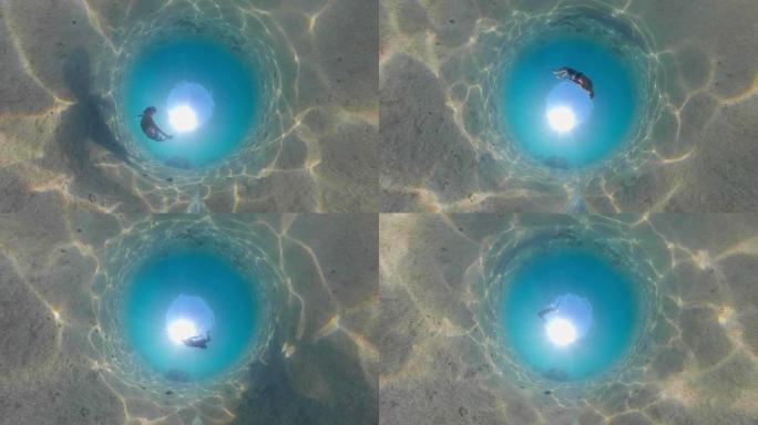水下潜水员视频素材水底遨游