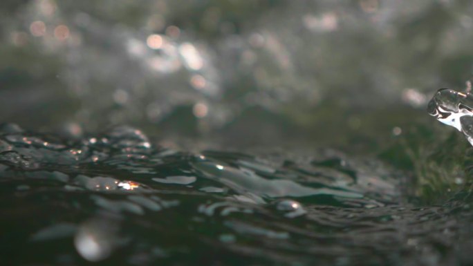 水流特写慢镜头浪花素材波浪激流天然生态空