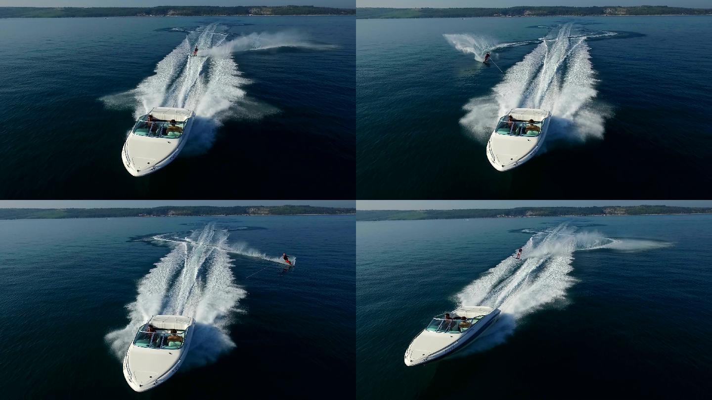 回转滑水刺激挑战划水速度与激情快艇