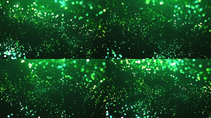 慢动作散焦粒子-绿色-抽象背景动画