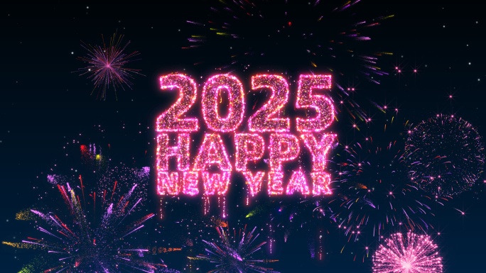 2025彩色烟花跨年倒计时AE模板