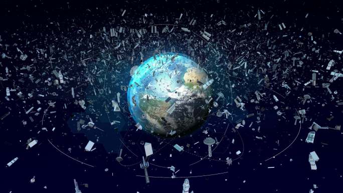 地球轨道上的碎片太空污染航天器卫星