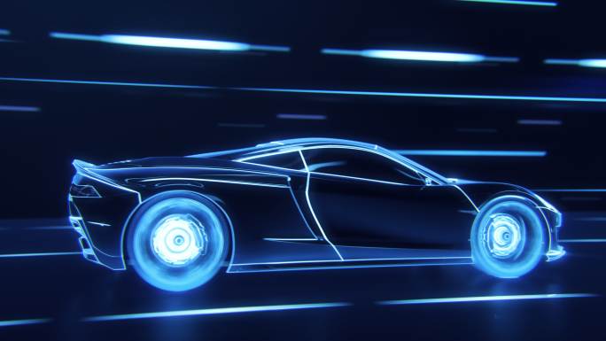 3D汽车模型：跑车在高速行驶时的详细轮廓