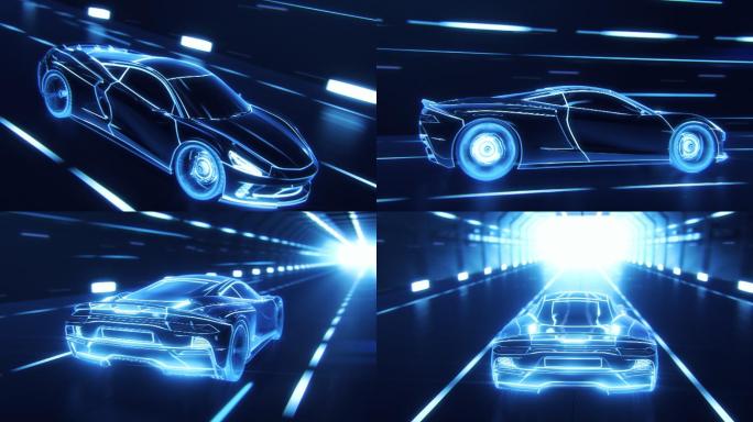 3D汽车模型：跑车在高速行驶时的详细轮廓