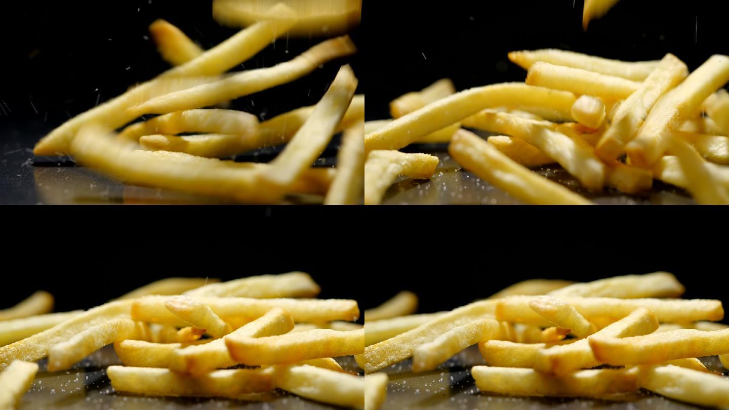 炸薯条特写镜头垃圾不健康反式脂肪酸麦当劳