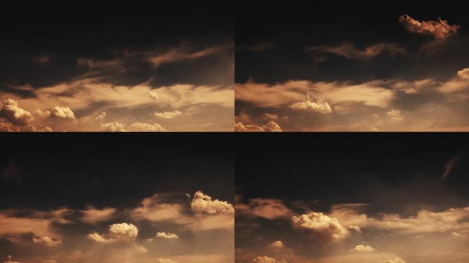 【HD天空】昏黄风起云涌滚滚云景晚霞云团