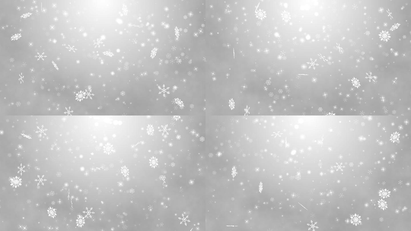 灰色背景下冬季降雪的运动图像