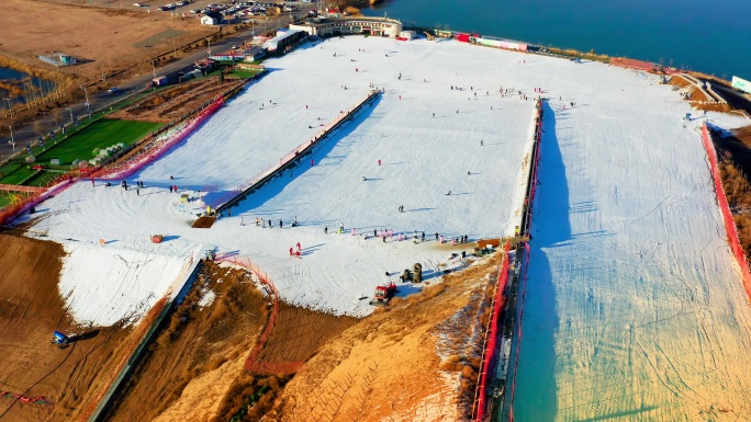 航拍银川阅海滑雪场