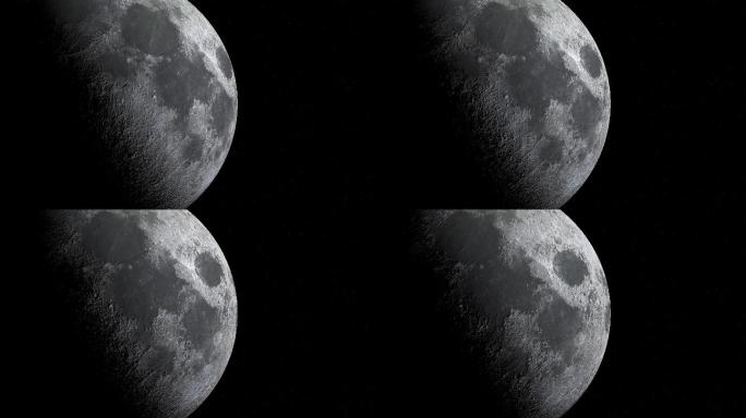 月亮周期或月相动画特写