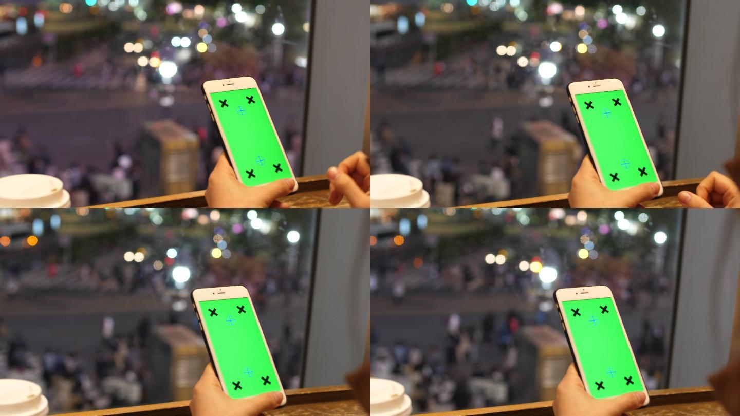 手机显示绿色屏幕可抠像