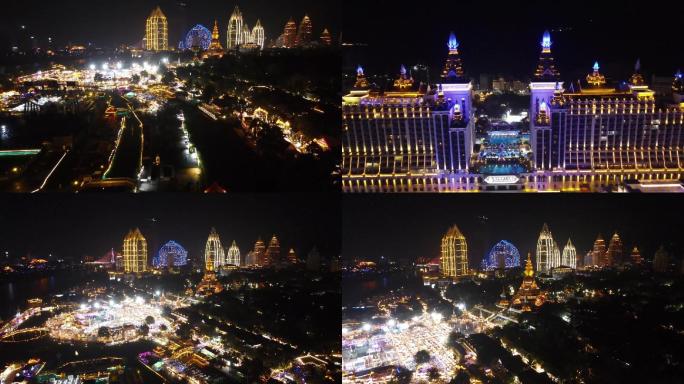 西双版纳夜景告庄夜市夜景