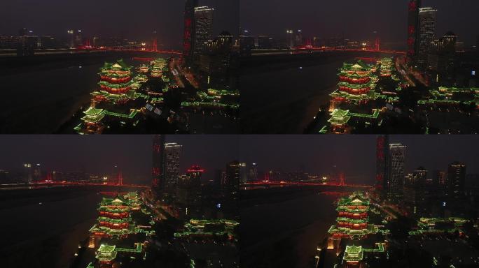 南昌滕王阁夜景航拍，4K画质