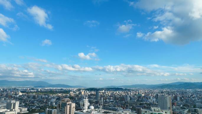 福冈市的时间推移福冈延时城市天际线福冈风