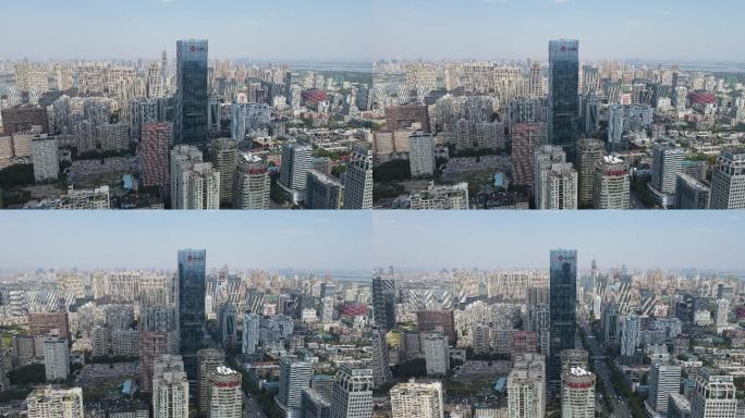 航拍武汉城市建设全景