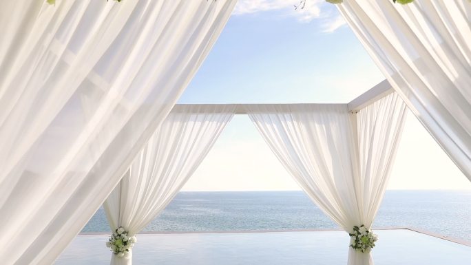 美丽的婚礼意境纯净空境纯洁纯白白沙梦话