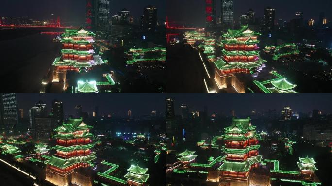 南昌滕王阁夜景航拍，4K画质
