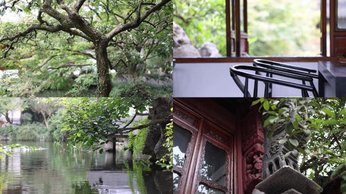 江南古典园林，别墅庭院，古代建筑风格