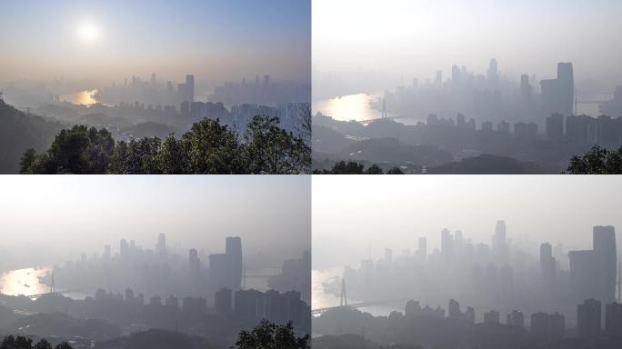 雾都重庆山城城市风光
