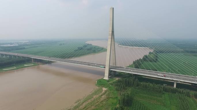 济南青银高速黄河大桥航拍