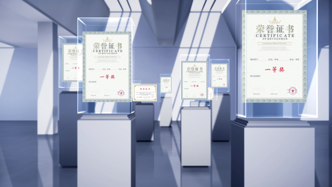 三维空间证书图片logo展示4K