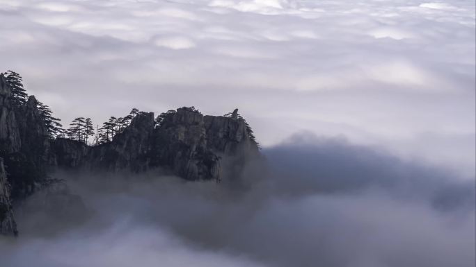 黄山猴子观海壮观云海延时摄影