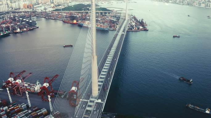 日落时分石匠大桥桥梁交通港口海港国际贸易