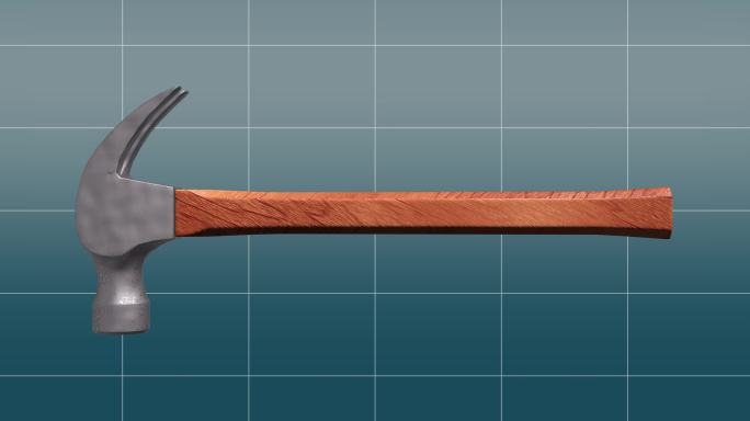 三维锤子敲击动画带通道