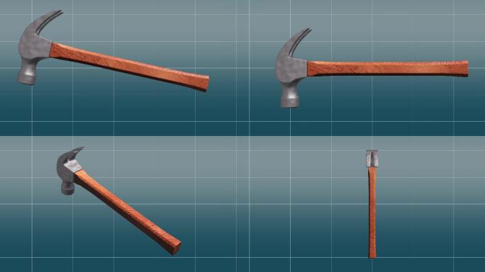 三维锤子敲击动画带通道