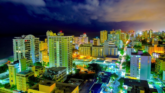 波多黎各圣胡安美国延时国外发展外国夜景