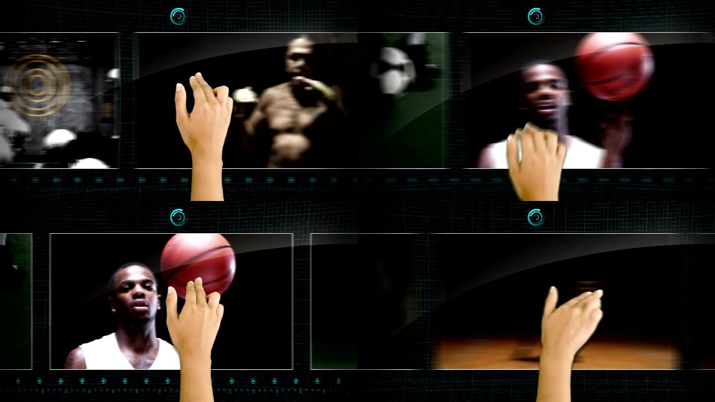 手滑动屏幕浏览不同的体育视频