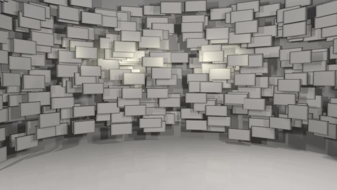 缓慢移动的板块壁简洁三维方块
