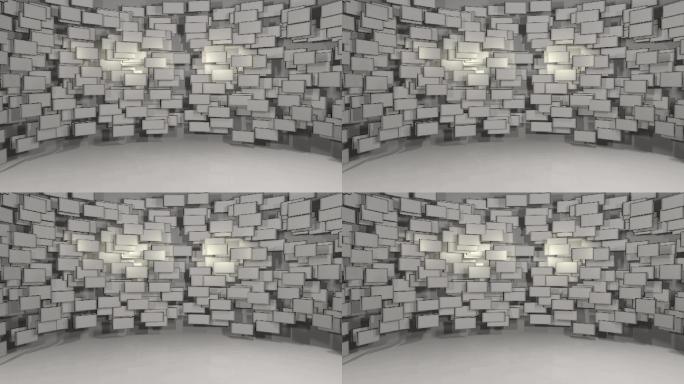 缓慢移动的板块壁简洁三维方块