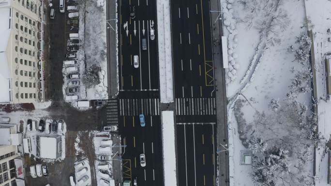 威海风光经区大雪航拍