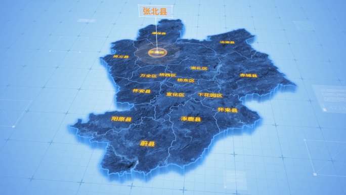 张家口张北县三维科技地图