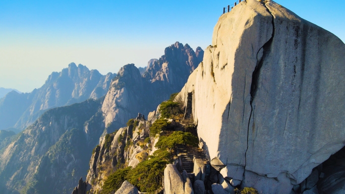 4K航拍五岳中国黄山自然风光