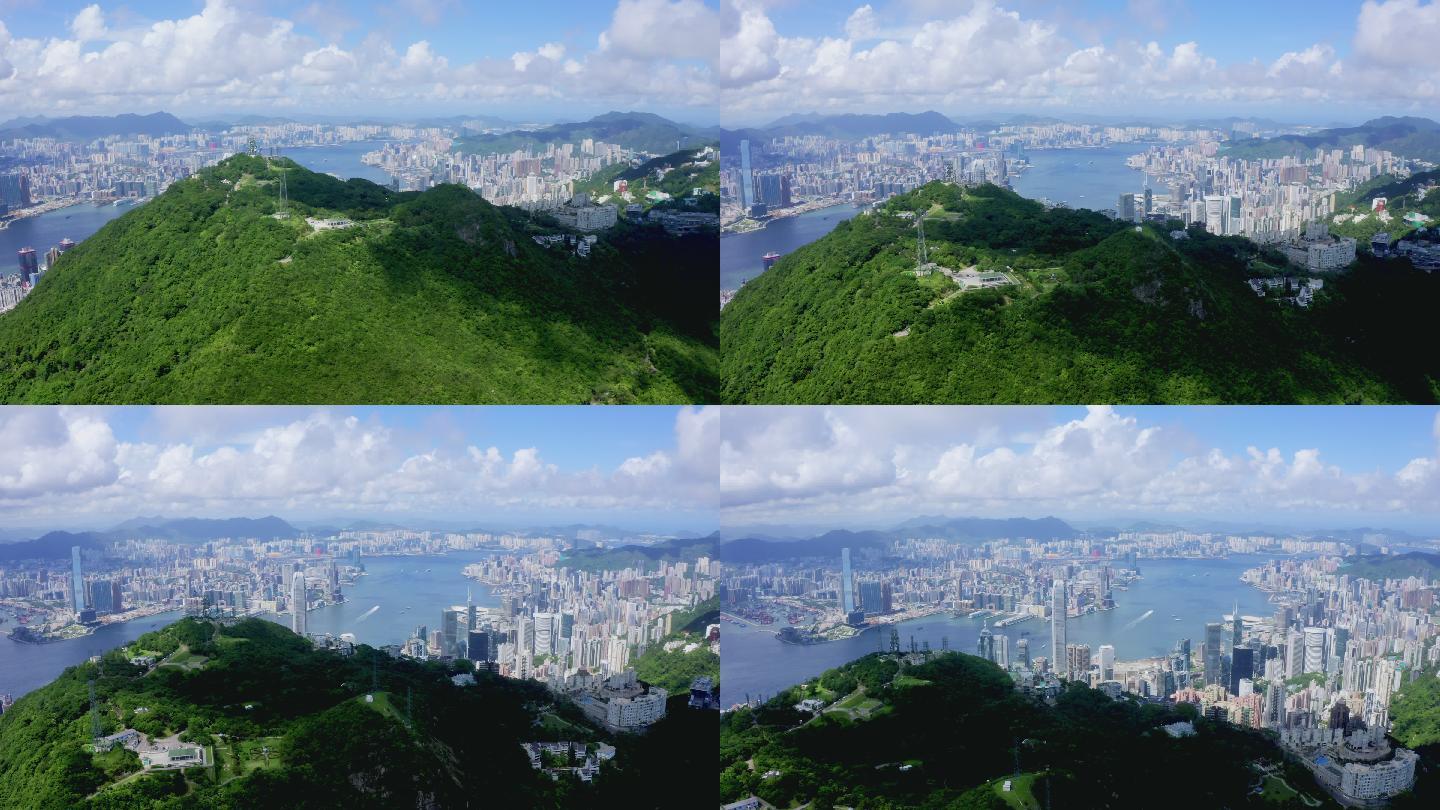 香港市鸟瞰图香港航拍维多利亚港中国香港