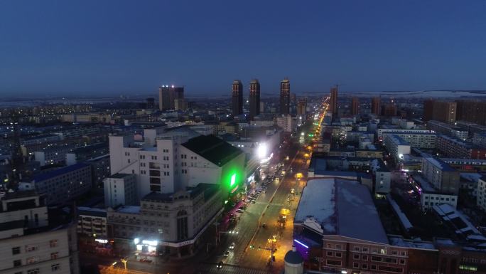 无人的空旷的城市夜景