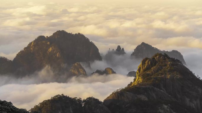 黄山壮观云海延时摄影