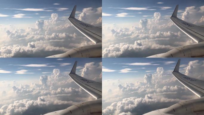 飞机舷窗外的白云